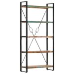 vidaXL Bibliothèque 5 niveaux 90x30x180 cm Bois solide de récupération
