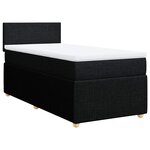vidaXL Sommier à lattes de lit avec matelas Noir 100x200 cm Tissu
