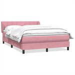 vidaXL Sommier à lattes de lit avec matelas rose 140x220 cm velours