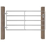 vidaXL Portillon à 5 barres Acier (95-170)x90 cm Argenté