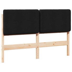 vidaXL Tête de lit capitonnée Marron et Noir 135 cm Pin massif