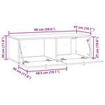 vidaXL Meuble TV mural 98 x 41 x 30 cm Chêne fumé Bois d'ingénierie