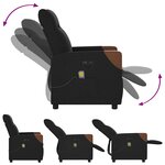 vidaXL Fauteuil de massage inclinable électrique Noir Tissu