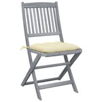 vidaXL Chaises pliables d'extérieur lot de 2 et coussins Bois d'acacia