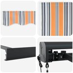 vidaXL Auvent Rétractable Multicolore 350 x 250 cm Tissu  Métal