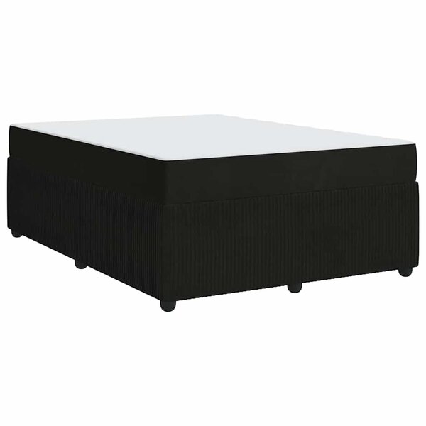 vidaXL Cadre de lit avec matelas Noir 140 x 200 cm tissu
