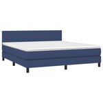 vidaXL Sommier à lattes de lit avec matelas Bleu 160x200 cm Tissu