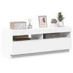 vidaXL Meuble TV avec lumières LED Blanc 100x35x40 cm