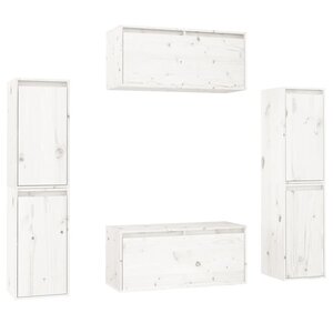vidaXL Meubles TV 6 Pièces Blanc Bois massif de pin