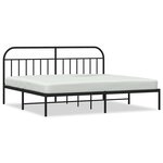 vidaXL Cadre de lit métal sans matelas avec tête de lit noir 193x203cm