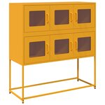 vidaXL Buffet jaune moutarde 100 5x39x107 cm acier laminé à froid