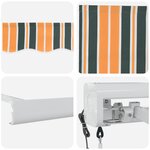 vidaXL Store Manuel Rétractable Vert et Blanc 400x350 cm