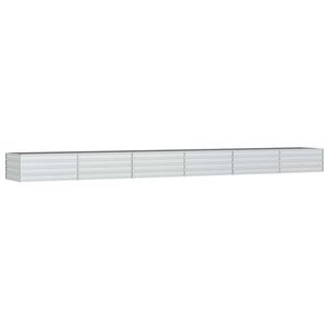 vidaXL Lit surélevé de jardin 600x80x45 cm Acier galvanisé Argenté