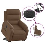 vidaXL Fauteuil inclinable de massage électrique Marron Tissu
