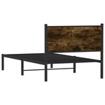 vidaXL Cadre de lit en métal sans matelas chêne fumé 107x203 cm