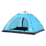 vidaXL Tente de camping 5 personnes bleu libération rapide