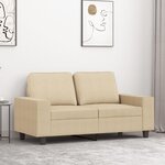 vidaXL Canapé à 2 places Crème 120 cm Tissu