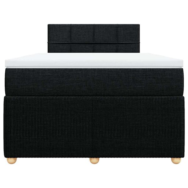 vidaXL Sommier à lattes de lit avec matelas Noir 120x200 cm Tissu