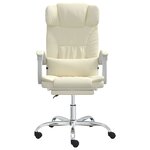vidaXL Fauteuil inclinable de bureau Crème Similicuir