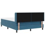 Lit Box Spring vidaXL avec Matelas Bleu Foncé 160x200 cm Velours