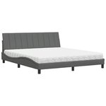 vidaXL Lit avec matelas Hanko gris foncé 180x200 cm tissu