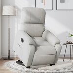vidaXL Fauteuil inclinable électrique gris clair tissu microfibre