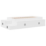 vidaXL Cadre de lit de rangement Blanc 100x200 cm