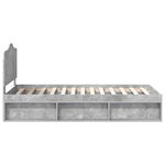 vidaXL Cadre de lit avec tête de lit Gris Béton 90 x 190 cm Pin massif