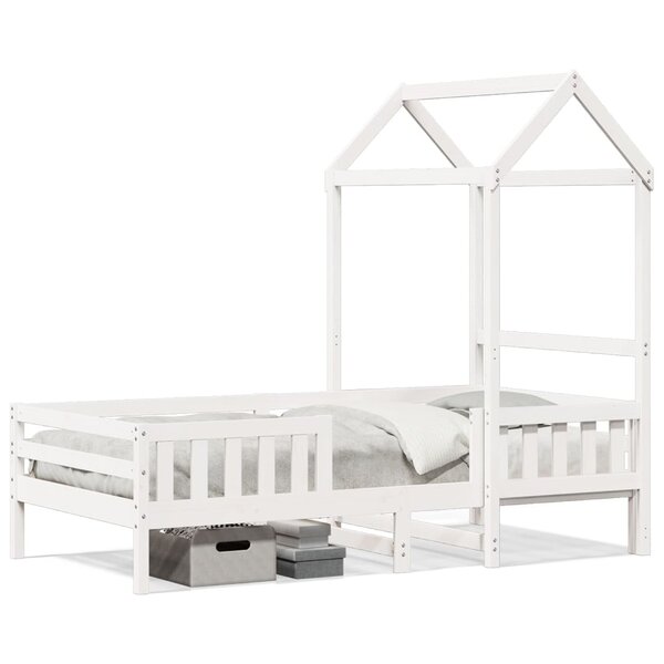 vidaXL Cadre de lit avec toit sans matelas blanc 80x200 cm