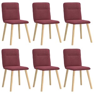 vidaXL Chaises à manger lot de 6 rouge bordeaux tissu