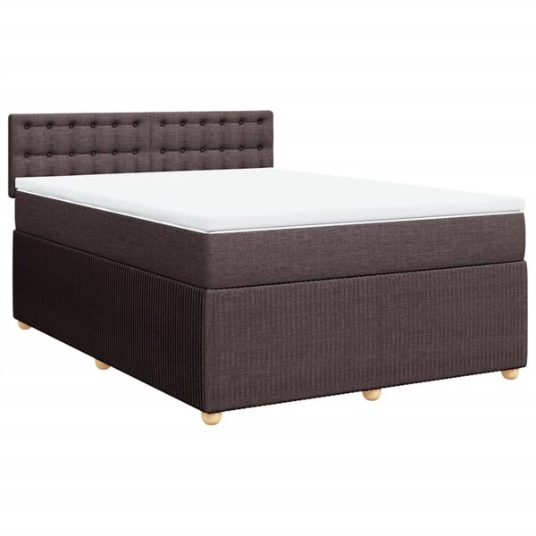 vidaXL Sommier à lattes de lit avec matelas Marron foncé 160x200 cm