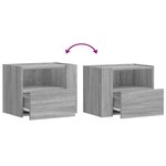 vidaXL Tables de chevet murales 2 Pièces sonoma gris 45x30x35 cm