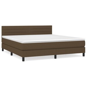 vidaXL Sommier à lattes de lit avec matelas Marron foncé 160x200 cm