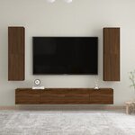 vidaXL Meuble TV mural Chêne marron 30 5x30x110 cm