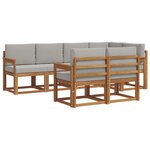 vidaXL Ensemble de canapés d'extérieur 7 pc Gris Naturel et Clair