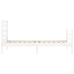 vidaXL Cadre de lit et tête de lit blanc 100x200 cm bois massif