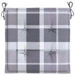 vidaXL Coussins de chaise de jardin lot de 2 carreaux gris 50x50x3 cm