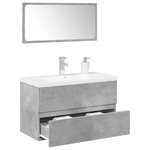 vidaXL Ensemble de meubles de salle de bain 3 Pièces gris béton