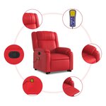 vidaXL Fauteuil inclinable de massage Rouge Similicuir