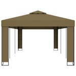 vidaXL Tonnelle avec double toit 3x6 m Taupe 180 g/m²