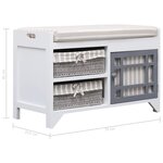 vidaXL Banc d'entrée Blanc 70 x 33 5 x 45 cm Bois de Paulownia