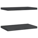 vidaXL Étagères murales 2 Pièces 50x30x3 cm noir acier inoxydable