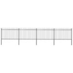 vidaXL Clôture de jardin avec dessus en lance Acier 6 8 x 1 2 m Noir