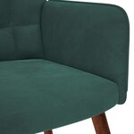 vidaXL Chaise de relaxation avec tabouret Vert foncé Velours