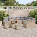 vidaXL Ensemble de canapé de jardin 12 Pièces Beige et Gris clair