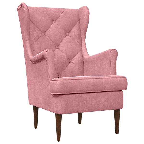 vidaXL Fauteuil Rose Velours