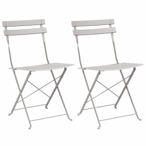 vidaXL Chaise de jardin pliante 2 pc Beige Métal