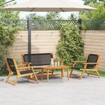 vidaXL Ensemble de chaises et table de jardin - 4 pièces en bois d'acacia noir