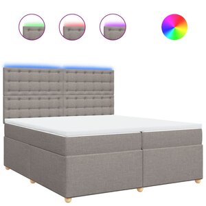 vidaXL Sommier à lattes de lit avec matelas Taupe 200x200 cm Tissu