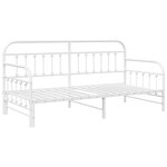 Cadre de lit jour vidaXL avec lit gigogne Blanc 90x200 cm Acier